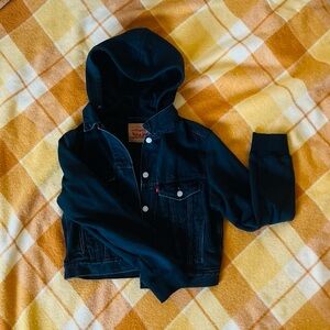 Levi's Black Jean Jacket with Hood